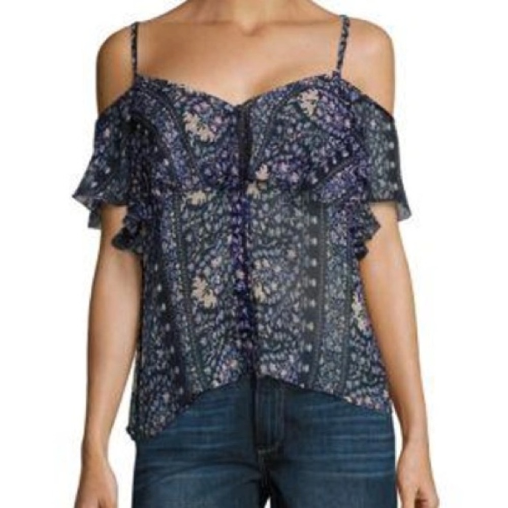 Paige - silk cold-shoulder top